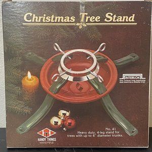 Vtg HANDY THINGS CHRISTMAS TREE STAND NO. 41 Up To 4" TRUNKS Metal